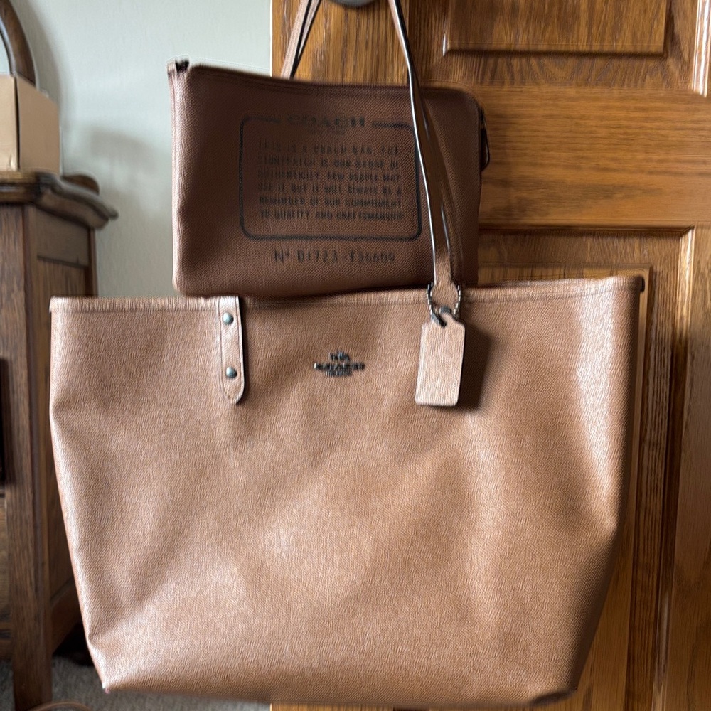 Coach Tan Leather Tote Bag